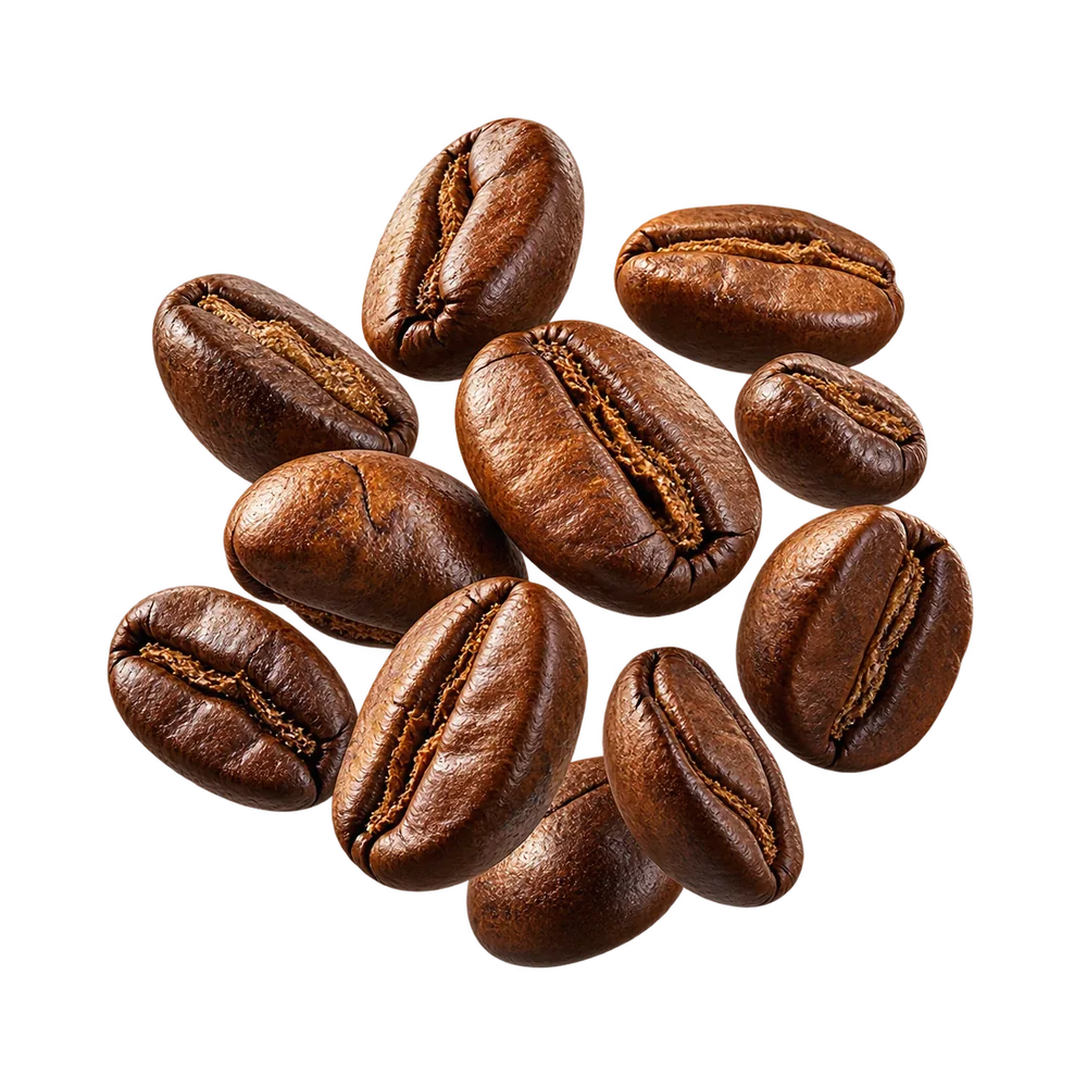 Warm brown roasted coffee beans